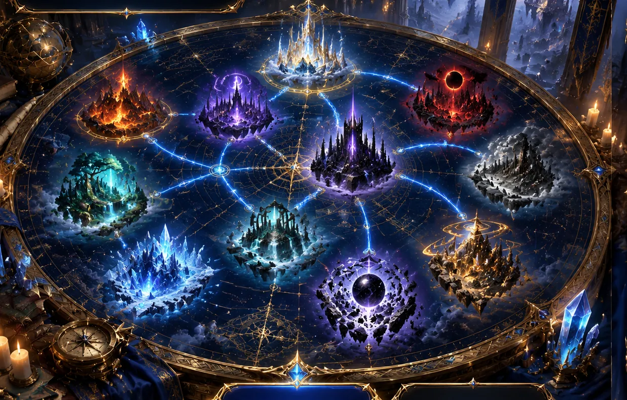 Mapa dos fragmentos de Vythara